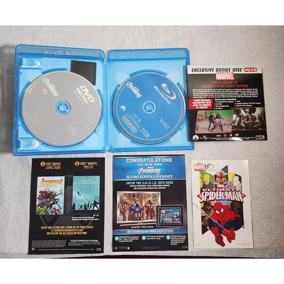 Marvel Avengers 2012 & Endgame 2019 Blu-Ray Movies With Bonus Disc Pre-owned - Picture 4 of 8